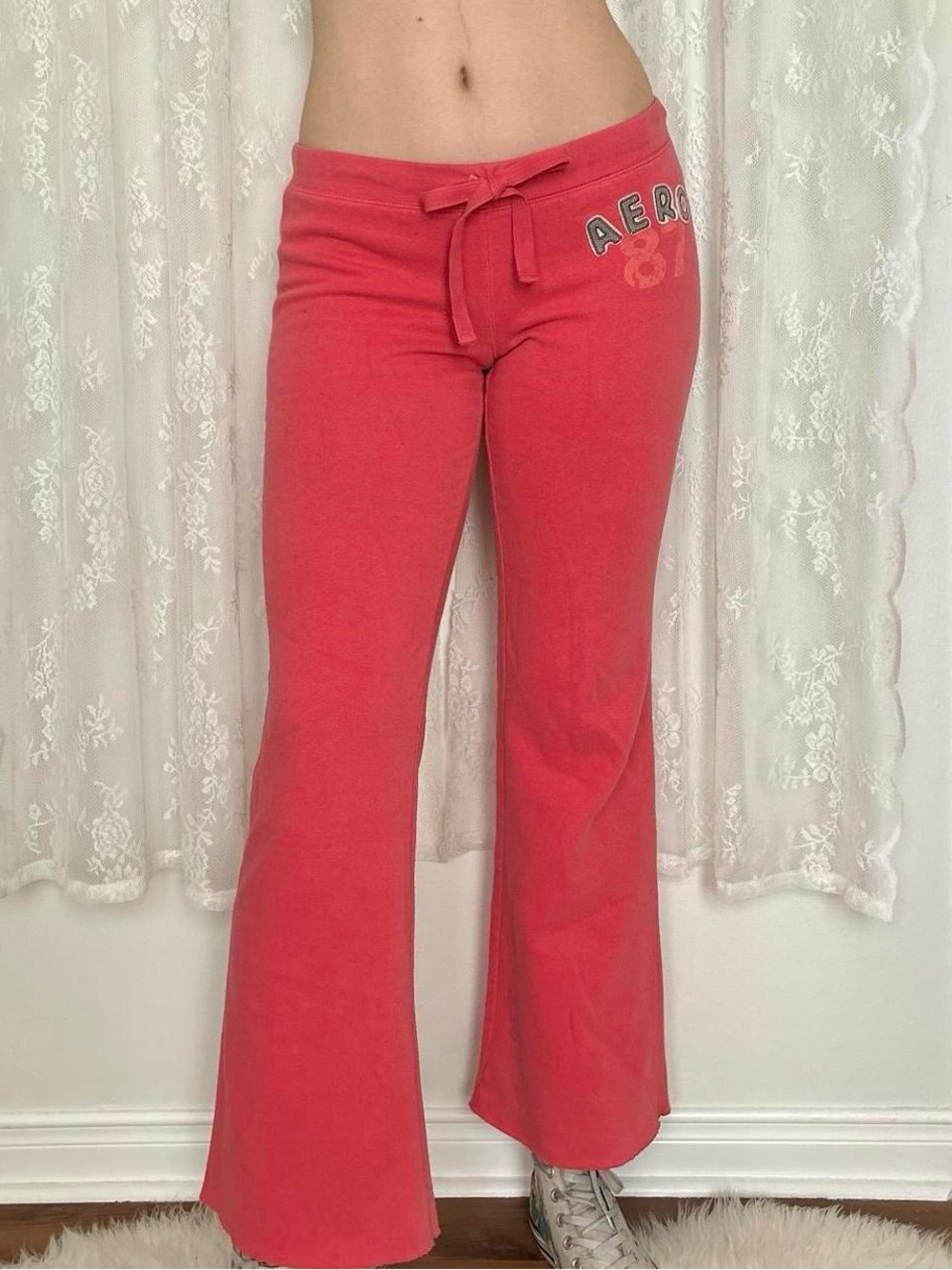 Trashy Y2K 2000s Coral Low Rise Aeropostale Flare Sweat Pants